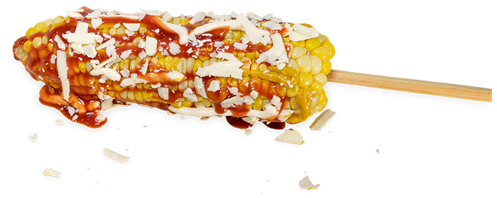 prepared corn on a stick