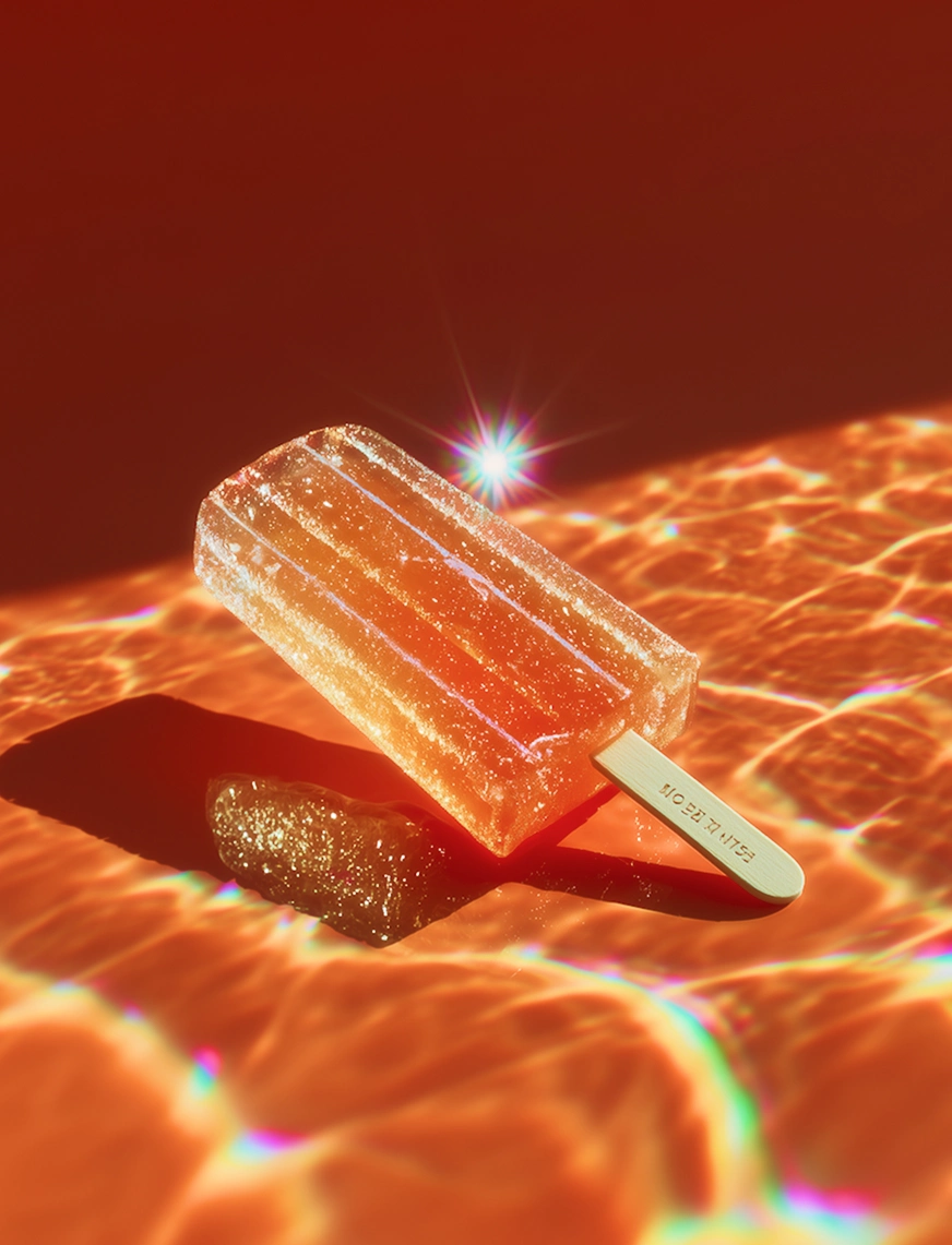 Elemento tecnológico abstrato em tons quentes
