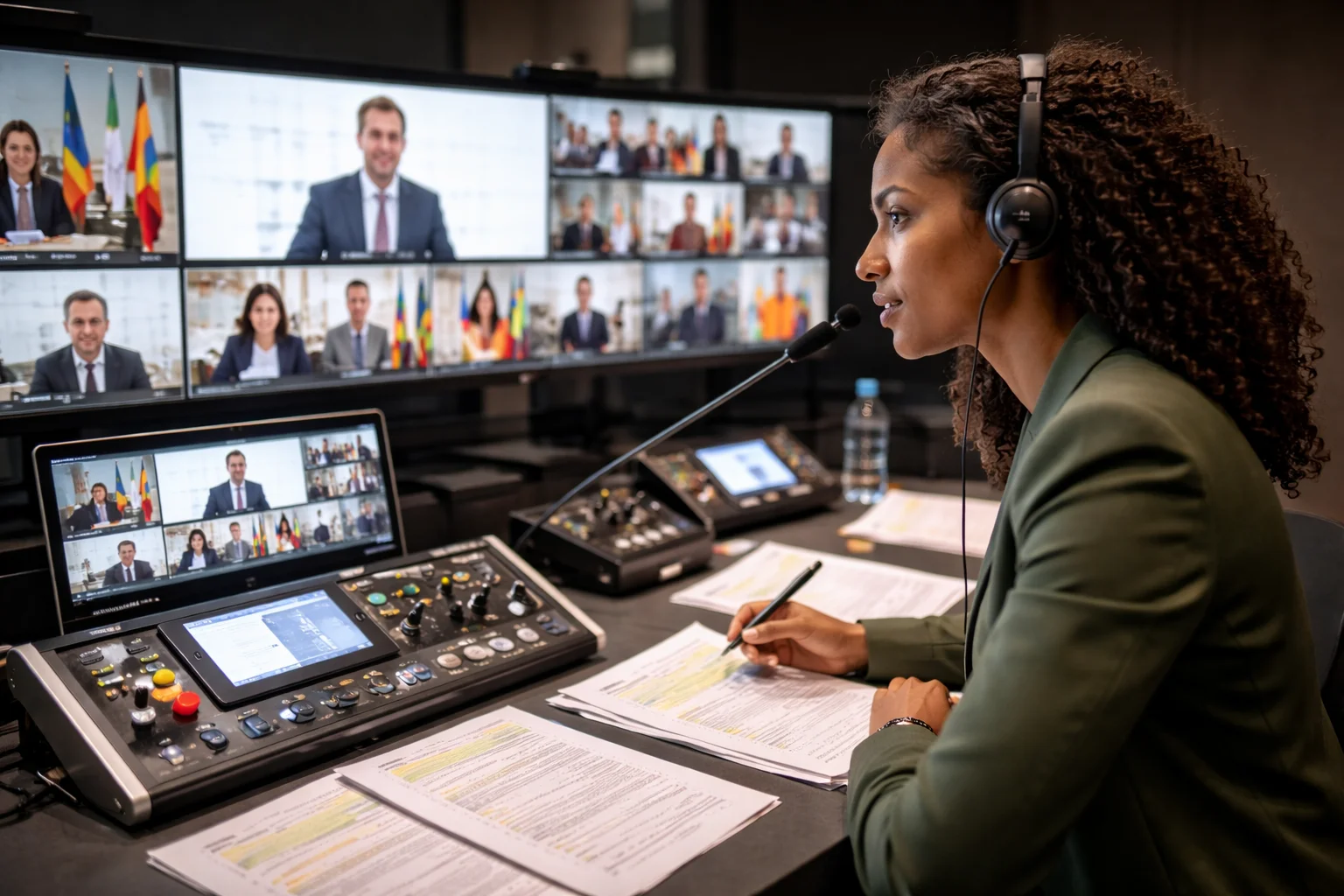 Interpretação remota em videoconferência
