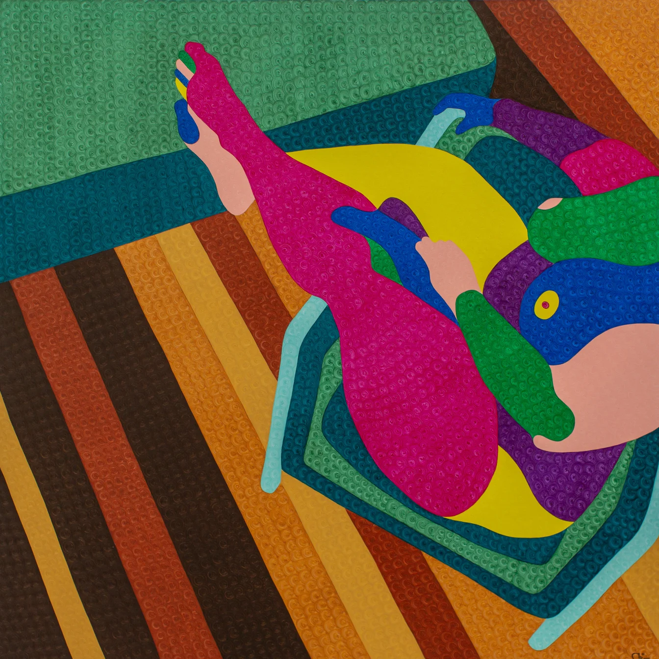 Colorful figurative TwiddleART painting by Nala Kun