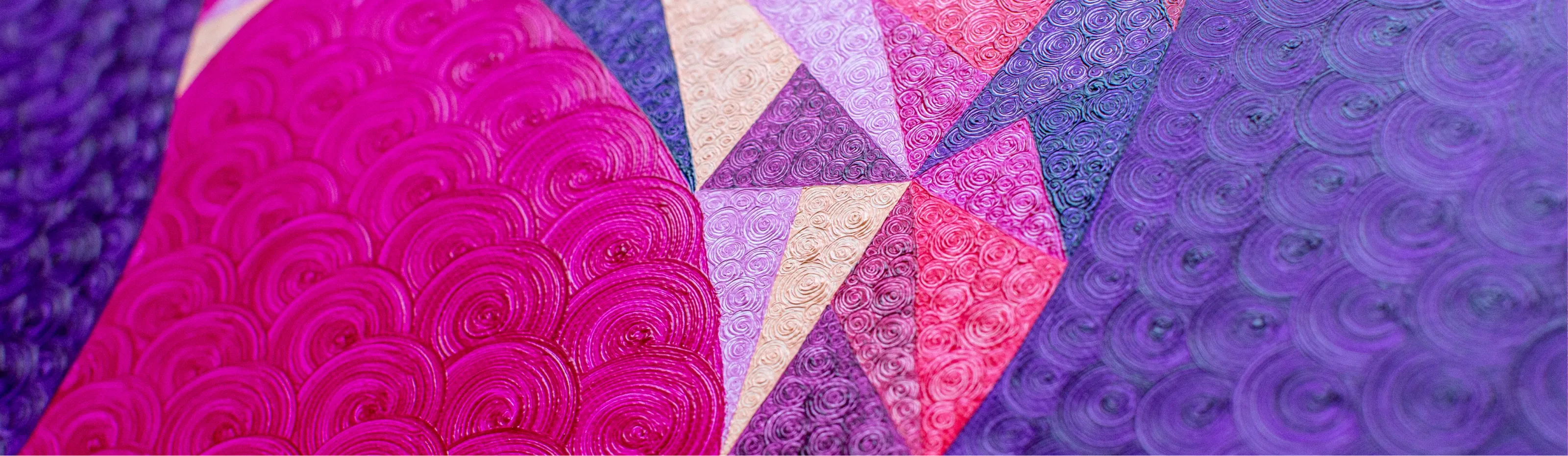 Purple geometric TwiddleART painting detail by Nala Kun