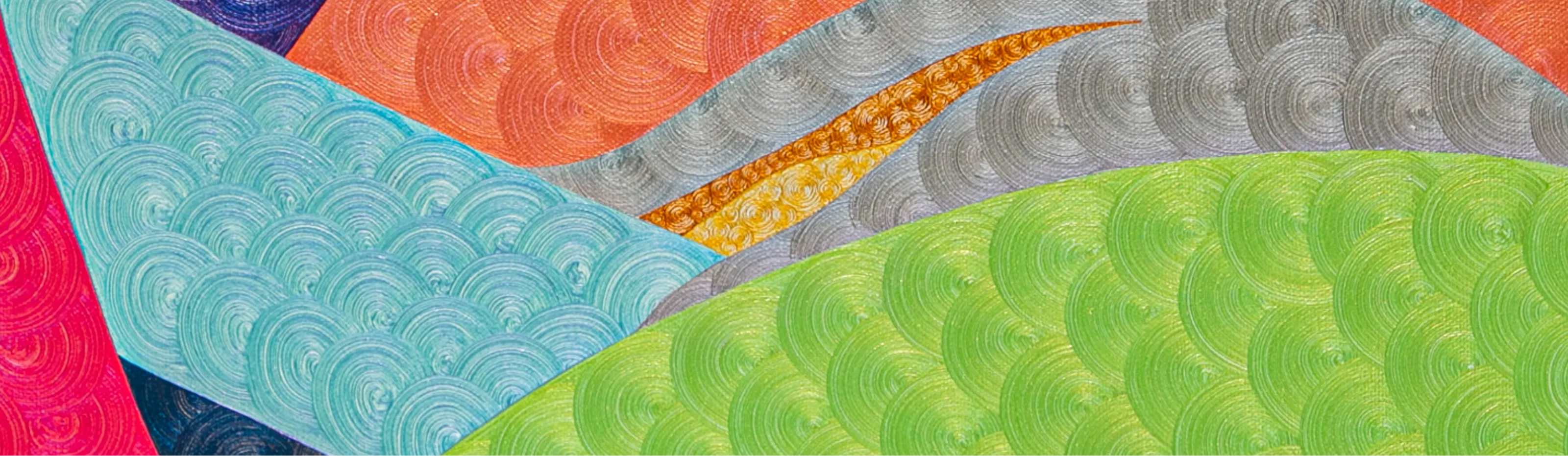 Colorful layered TwiddleART painting detail by Nala Kun