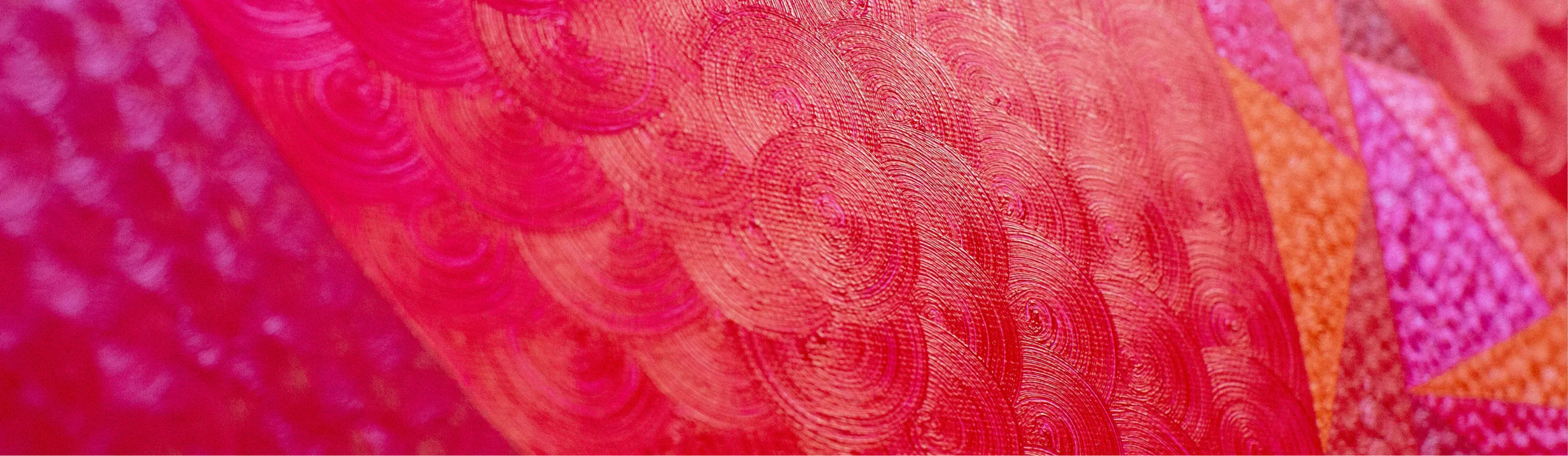 Pink and orange TwiddleART painting detail by Nala Kun