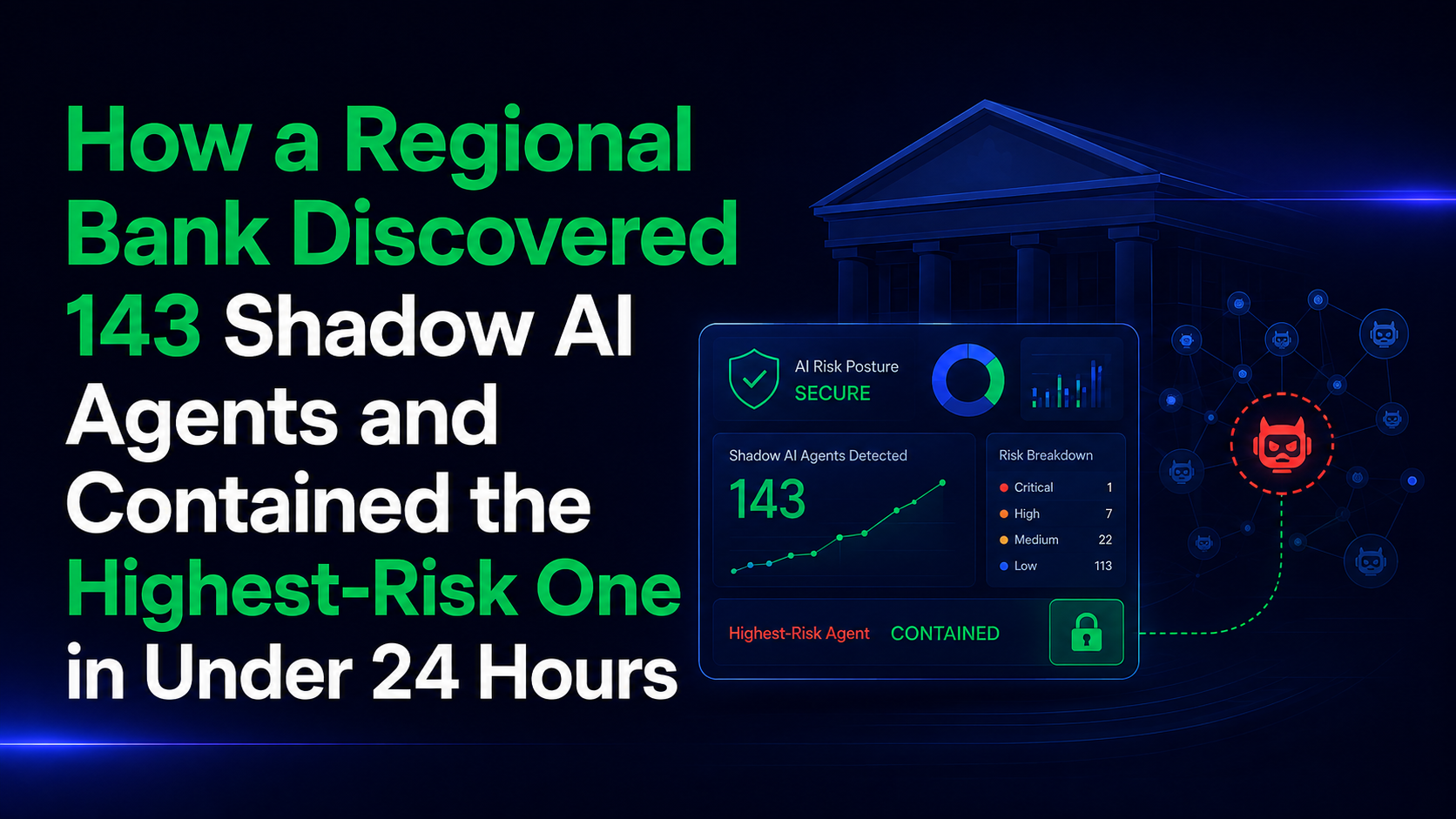 How a Regional Bank Discovered 143 Shadow AI Agents and Contained the Highest-Risk One in Under 24 Hours
