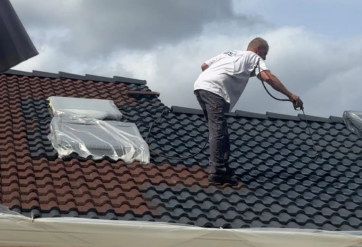 image of roofing contractor at work