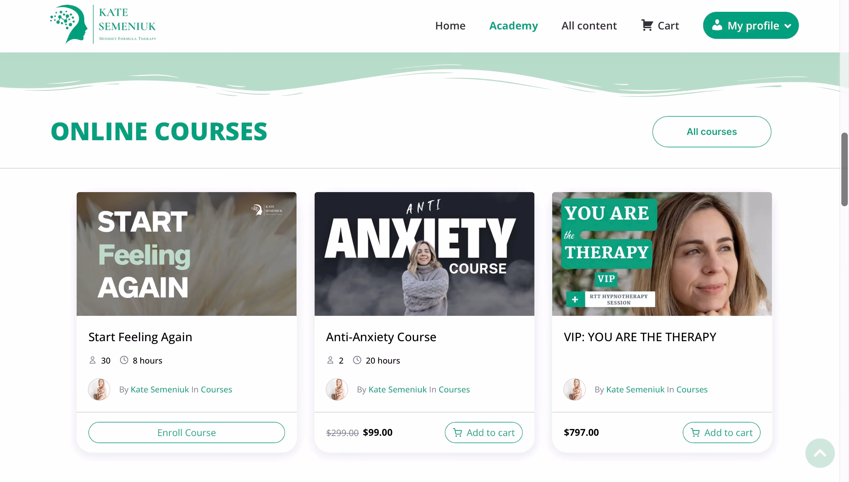 Guided exercise page