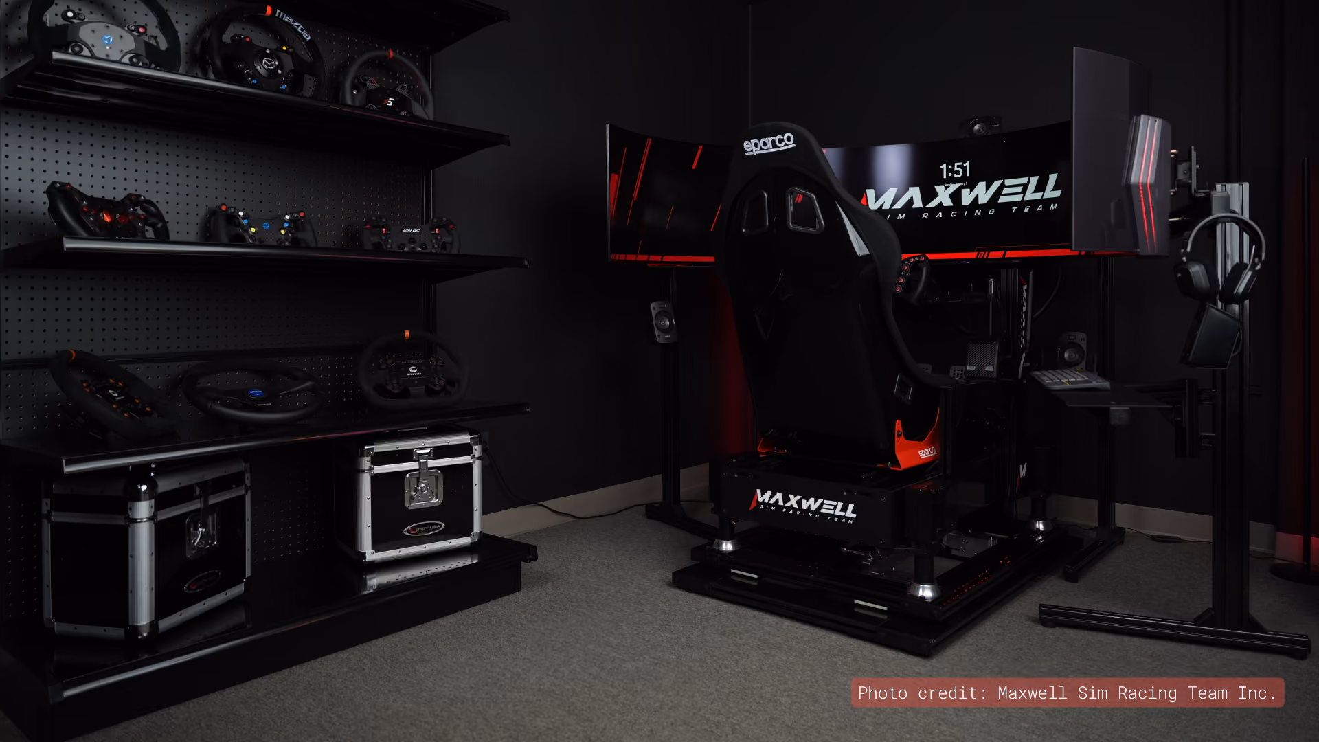 Maxwell racing simulator in the Irvine showroom