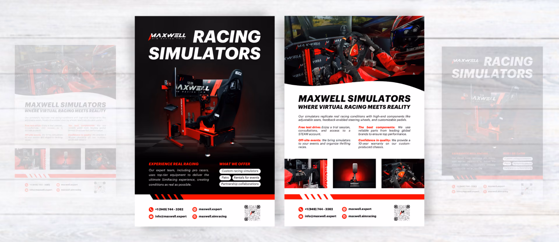 Maxwell website shown on three mobile screens