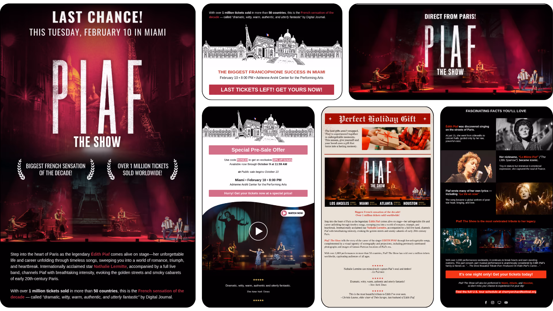 Piaf! ticket-sales ad