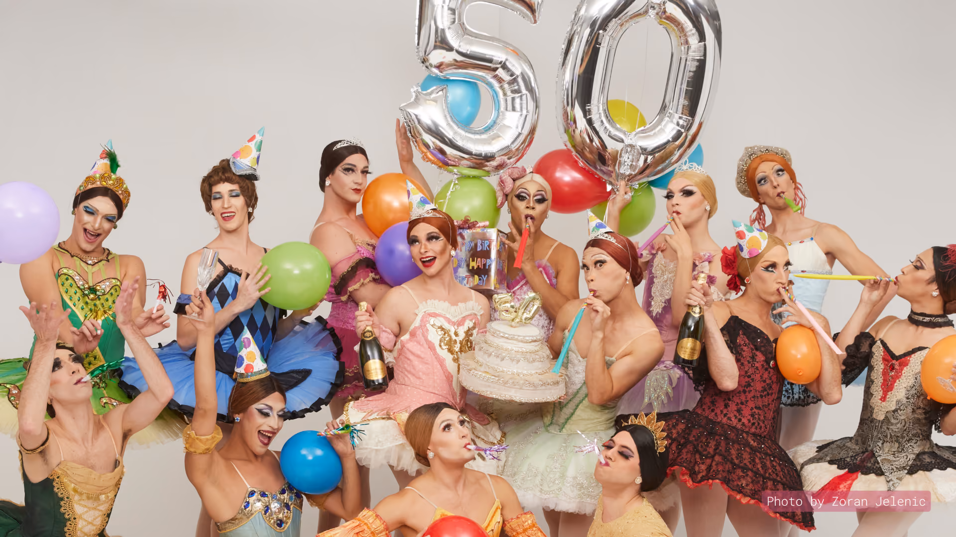Les Ballets Trockadero dancers performing