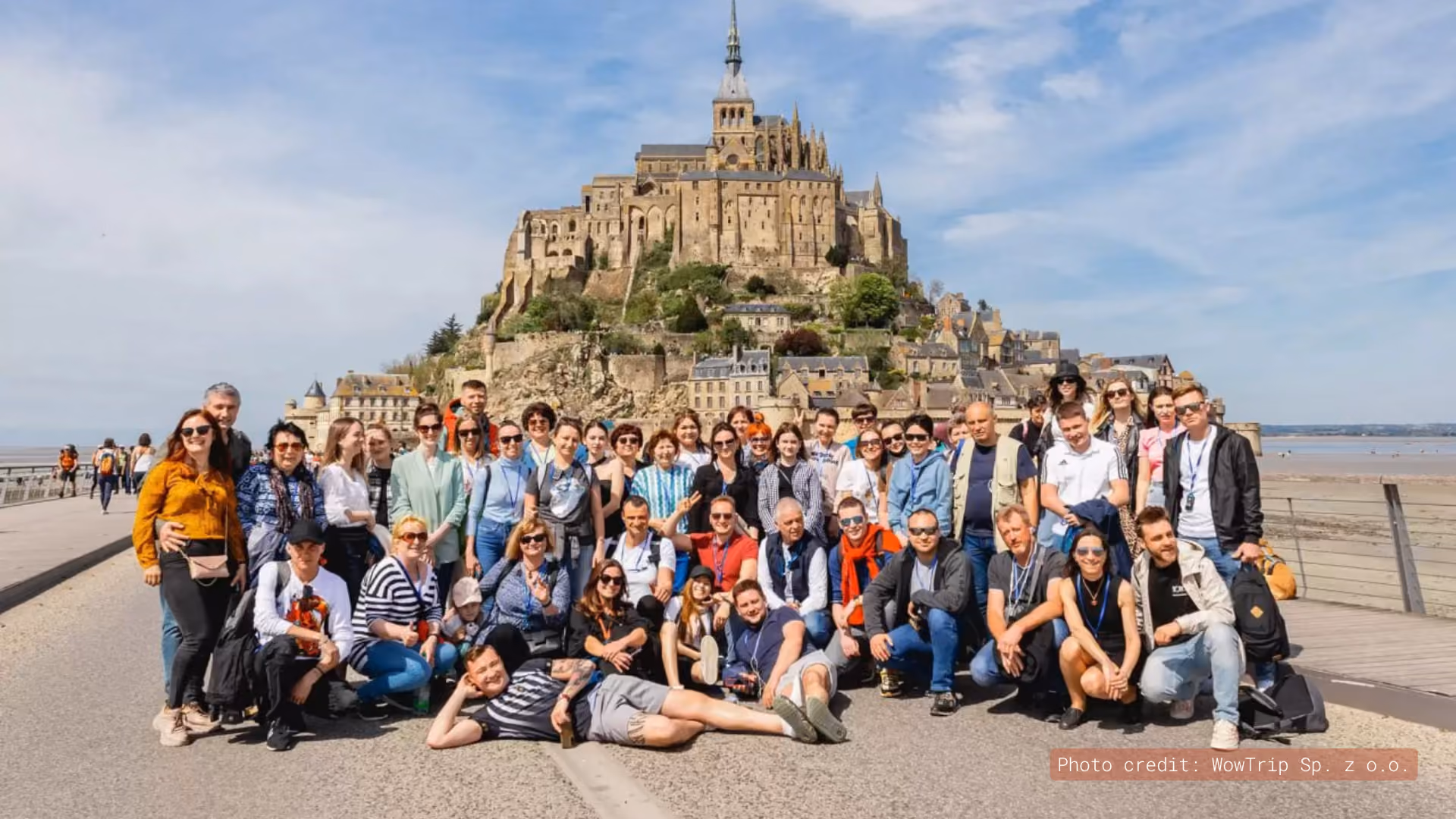 WowTrip tour group at Mont-Saint-Michel