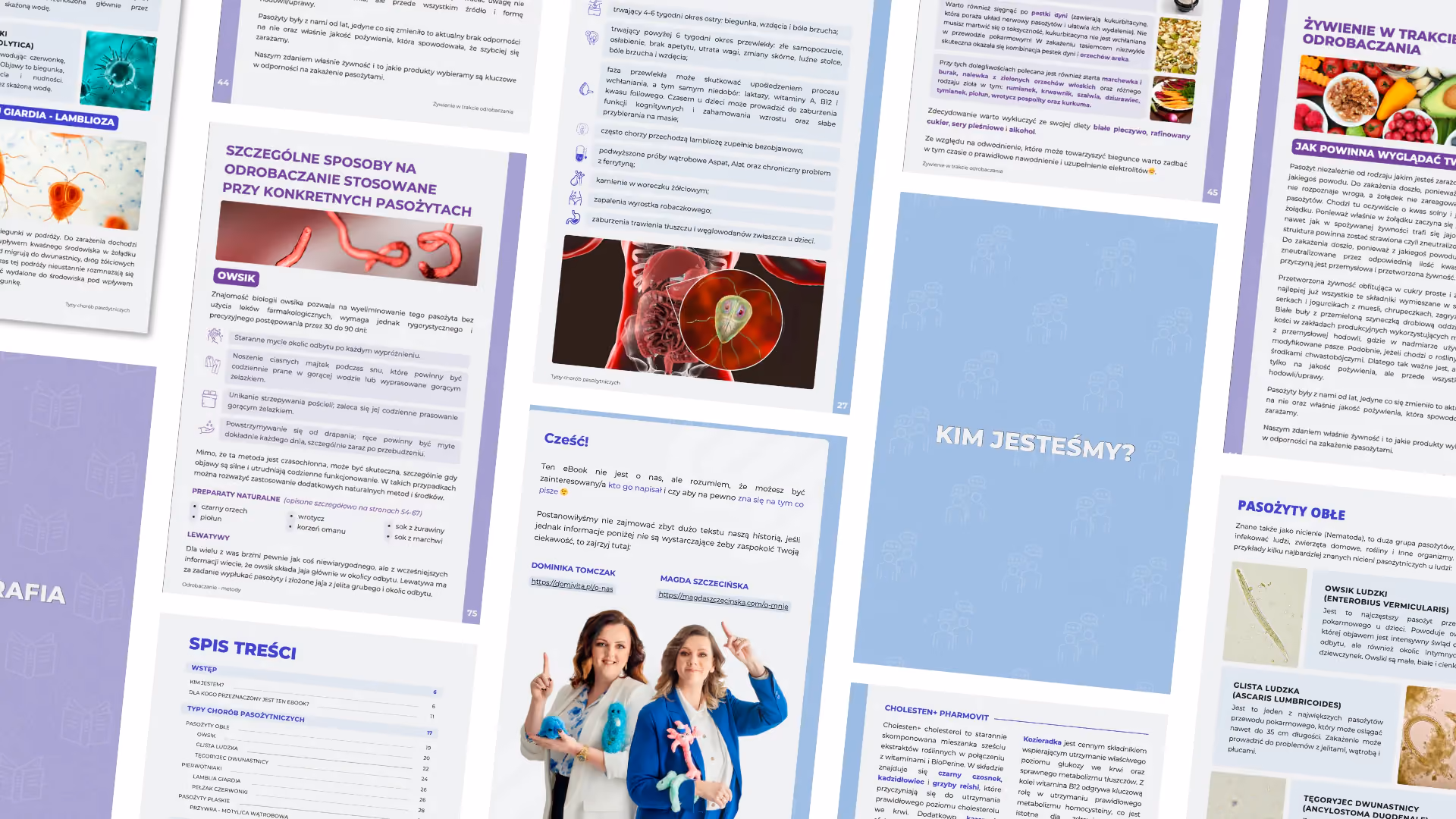 Family wellness guide pages shown across tablet layouts