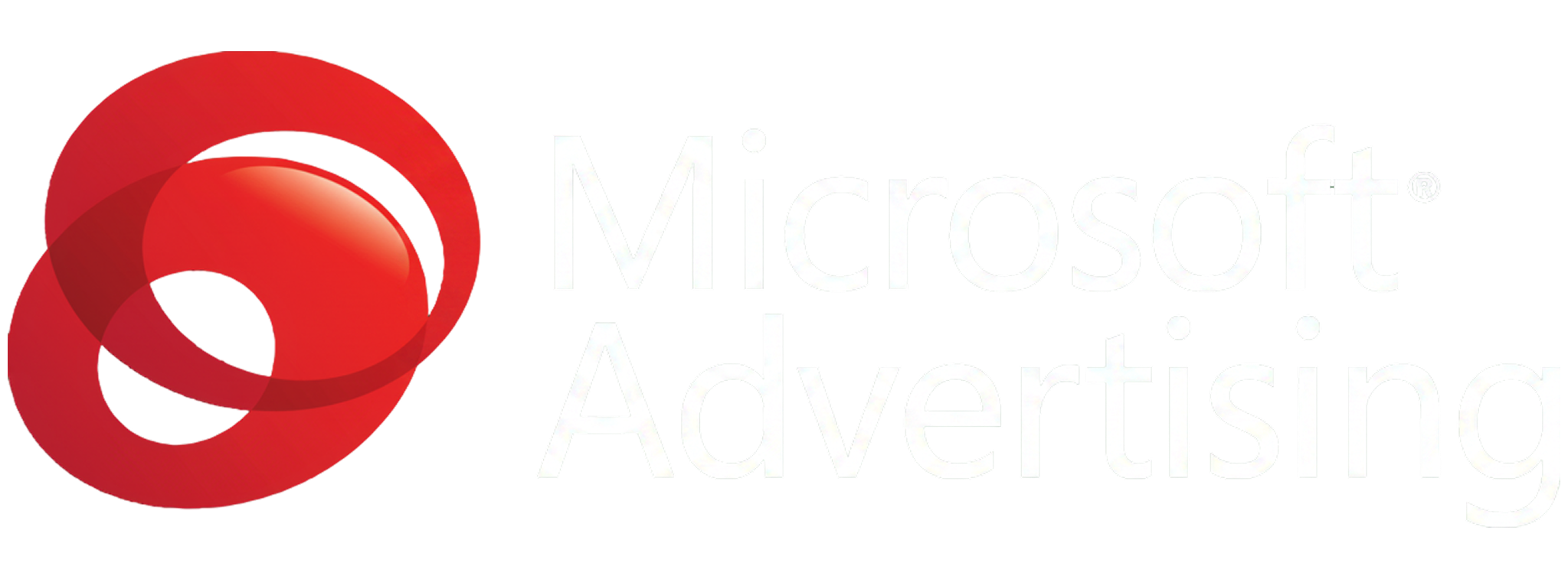 Microsoft Advertising logo with overlapping red circular shapes to the left of the text.