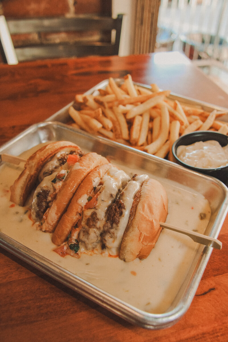 Queso-Brisket Double Burger