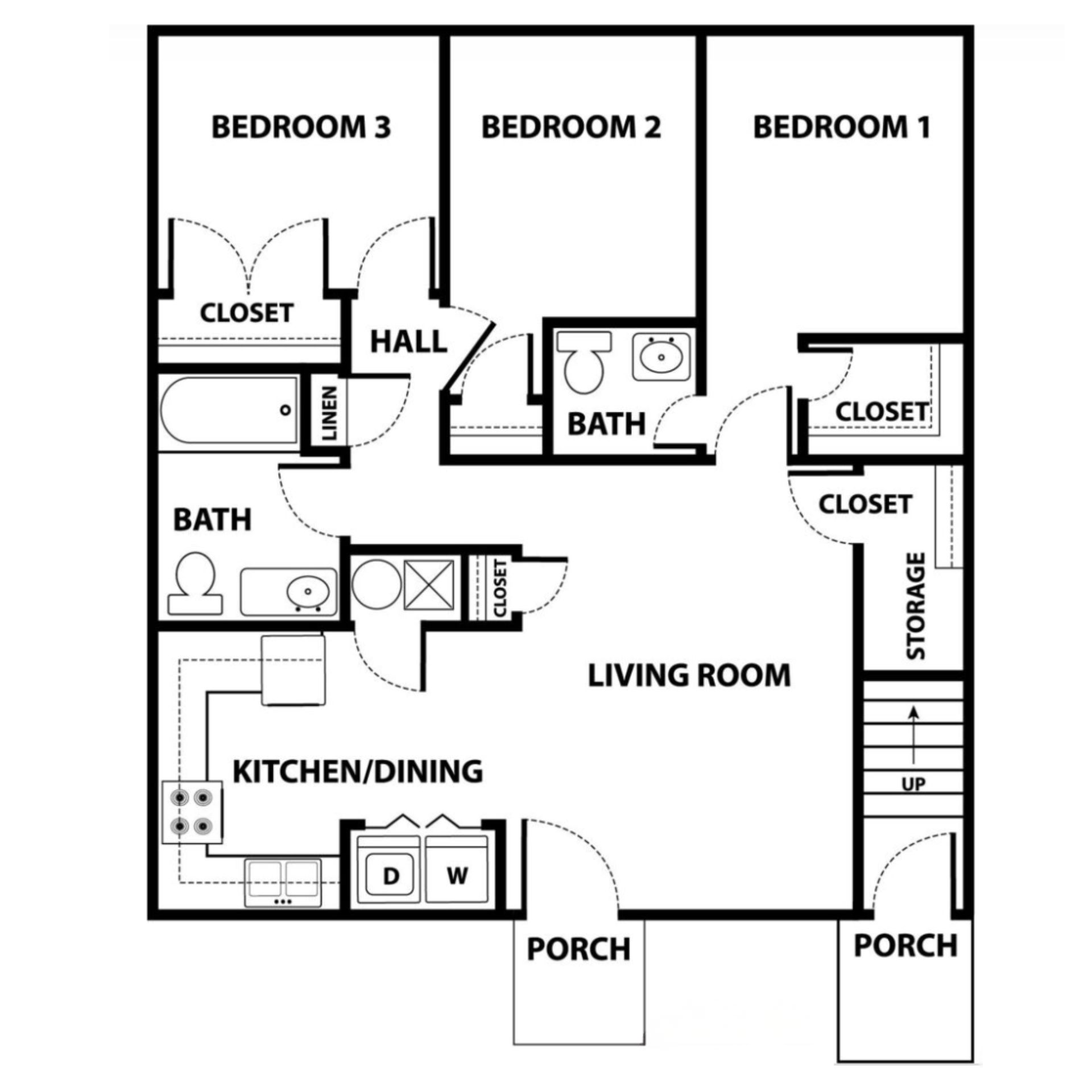 Three Bedroom Apartment layout