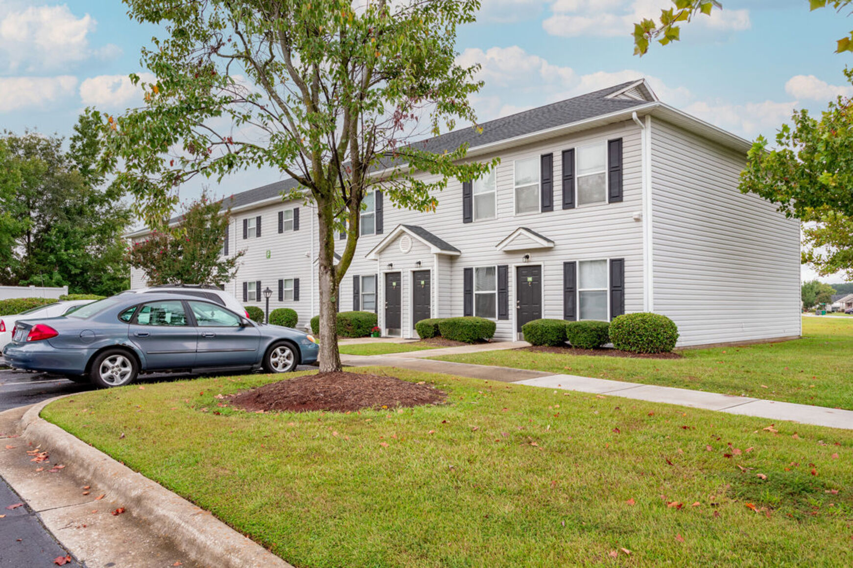 Exterior of buildings and parking lot