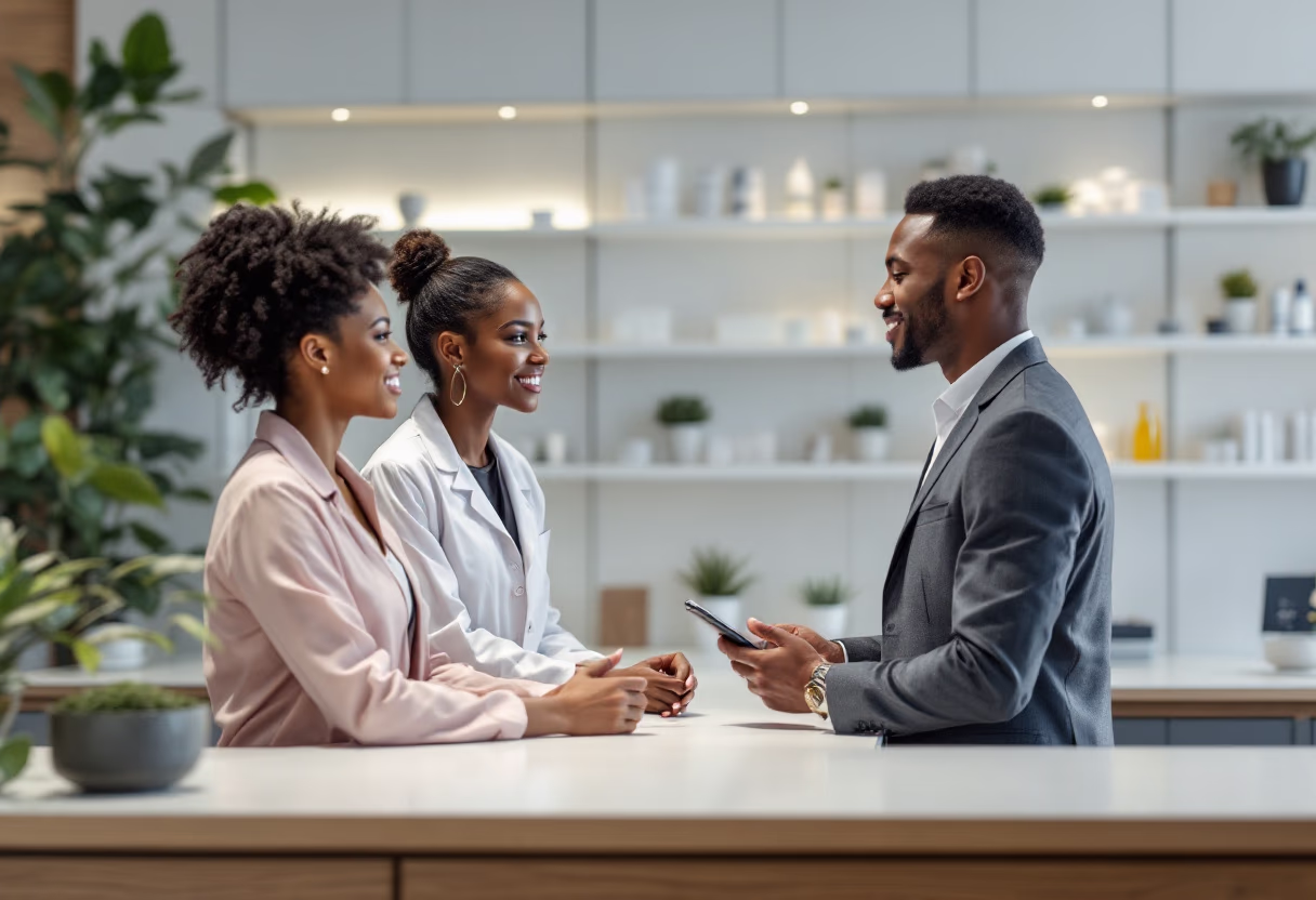 image of staff consulting a customer in an automotive service