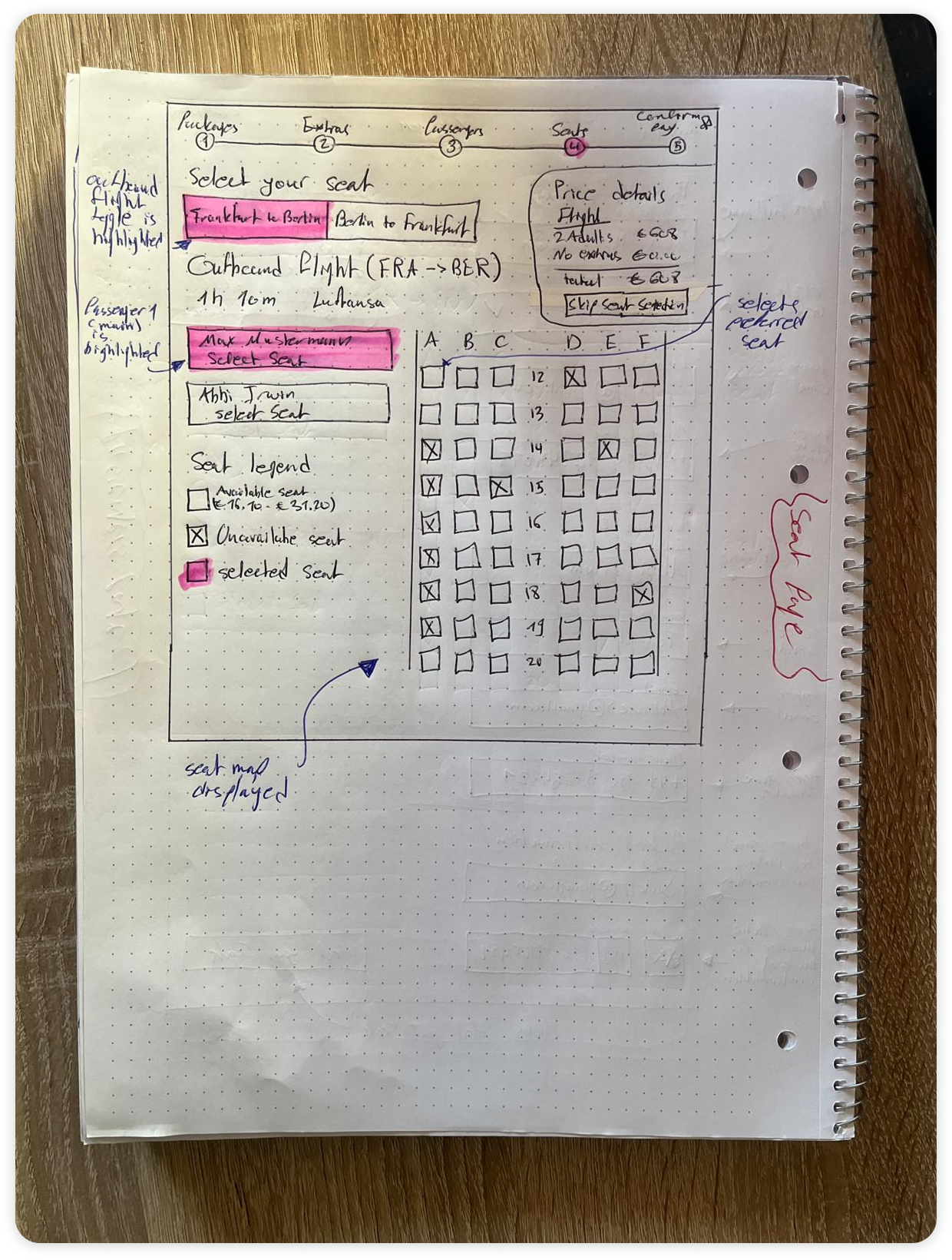 Seat page