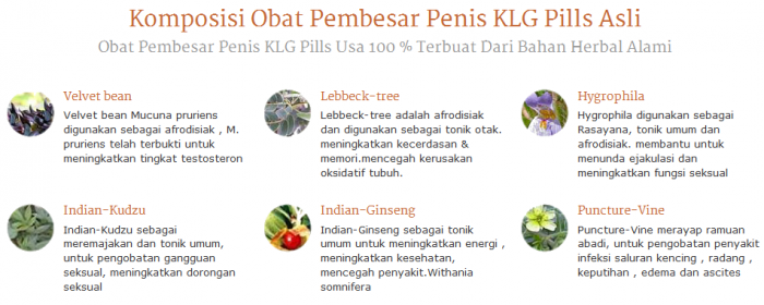 bahan bahan KLG Pil