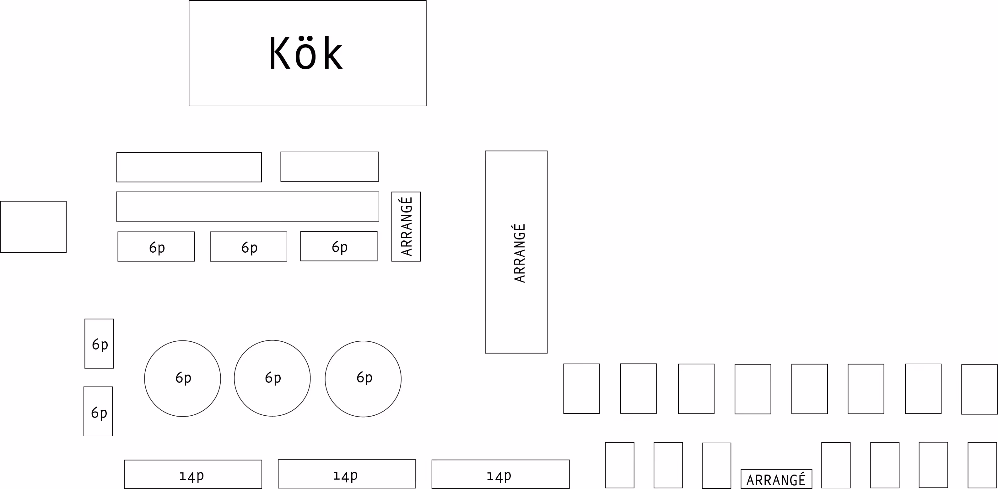 Bordskarta för restaurangen.