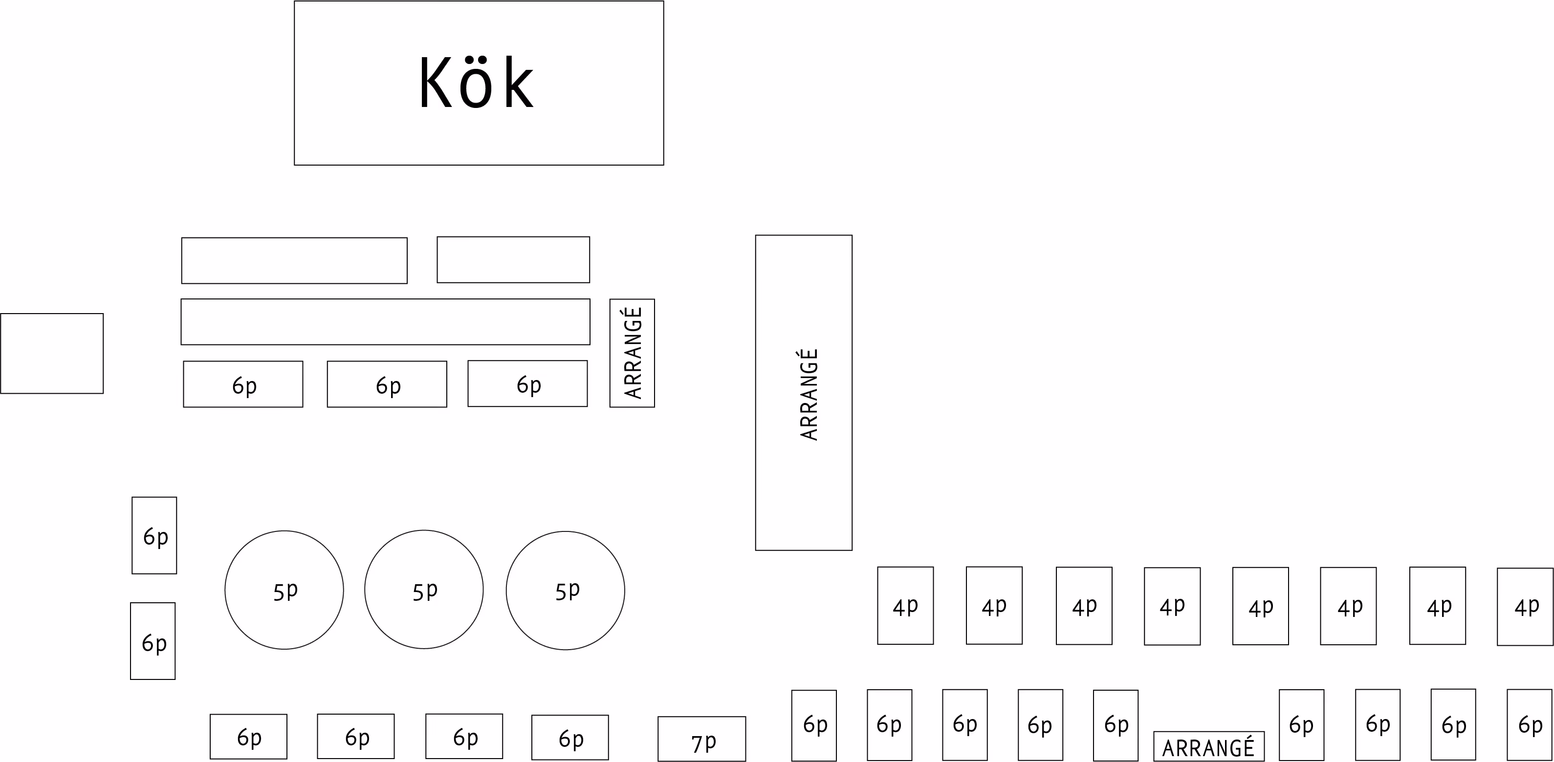 Bordskarta för restaurangen.