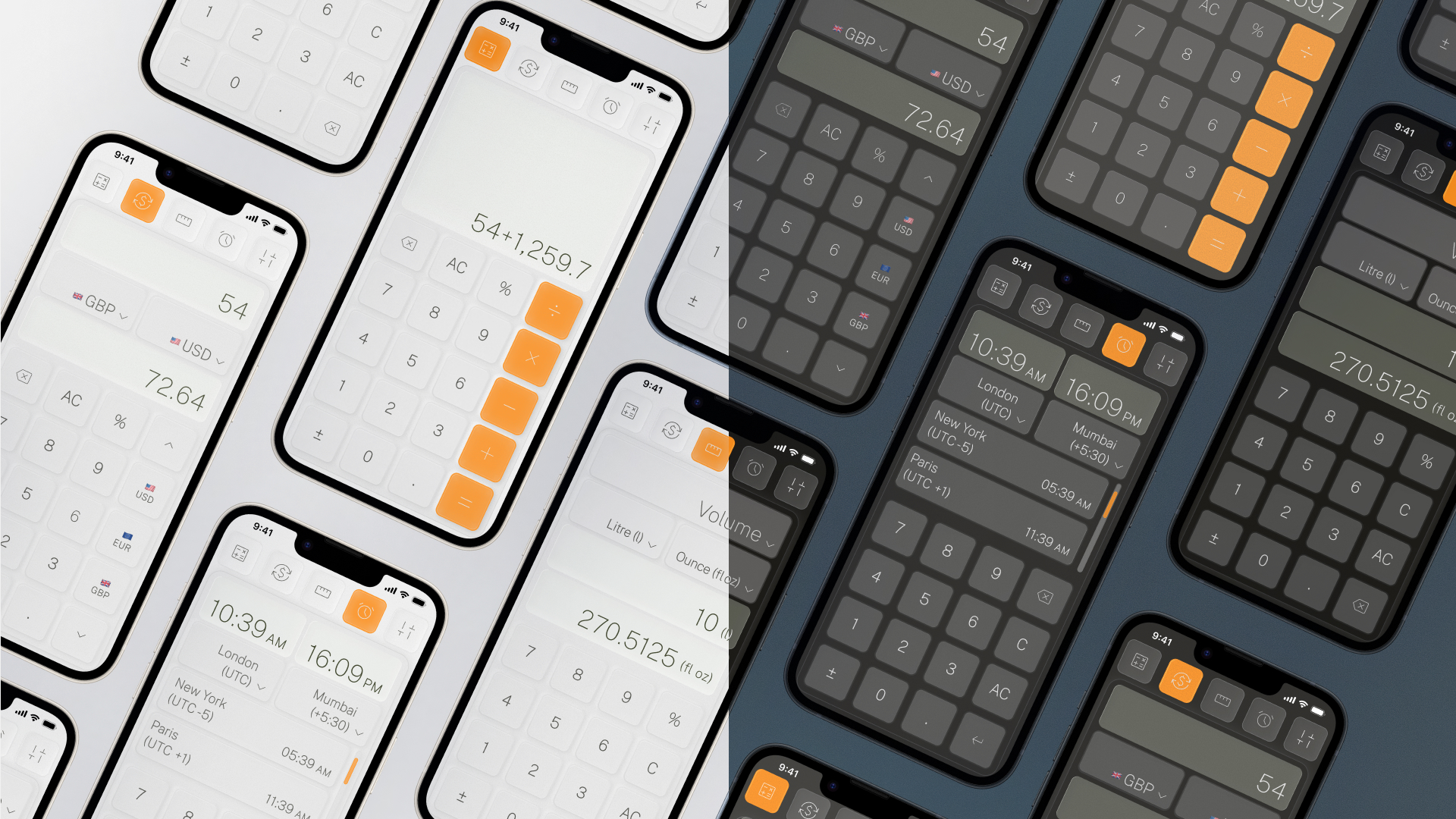 Landing page UX Ui design on several devices iPads and IPhone mockup