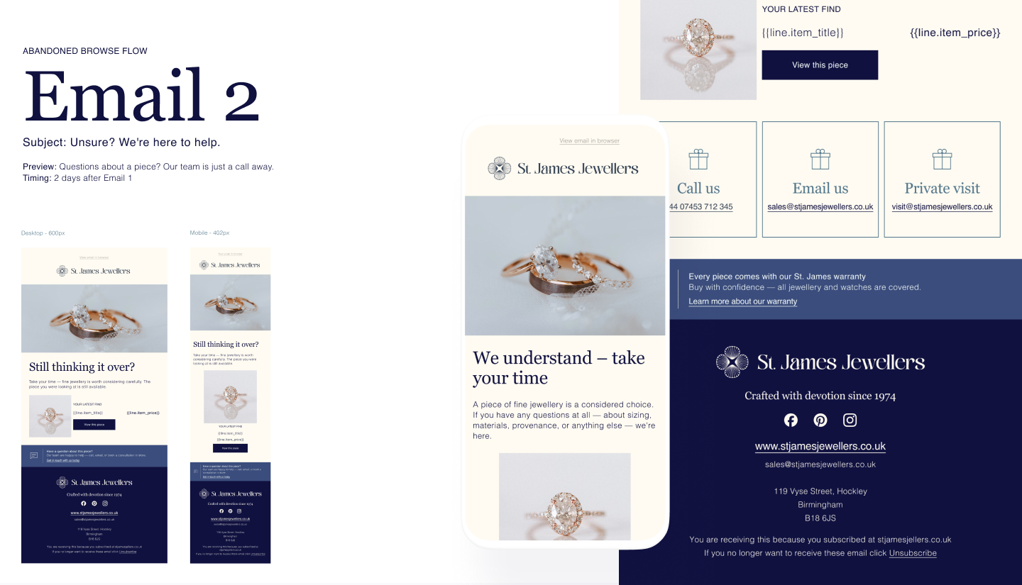 Email 2 design mockup from the abandoned browse series