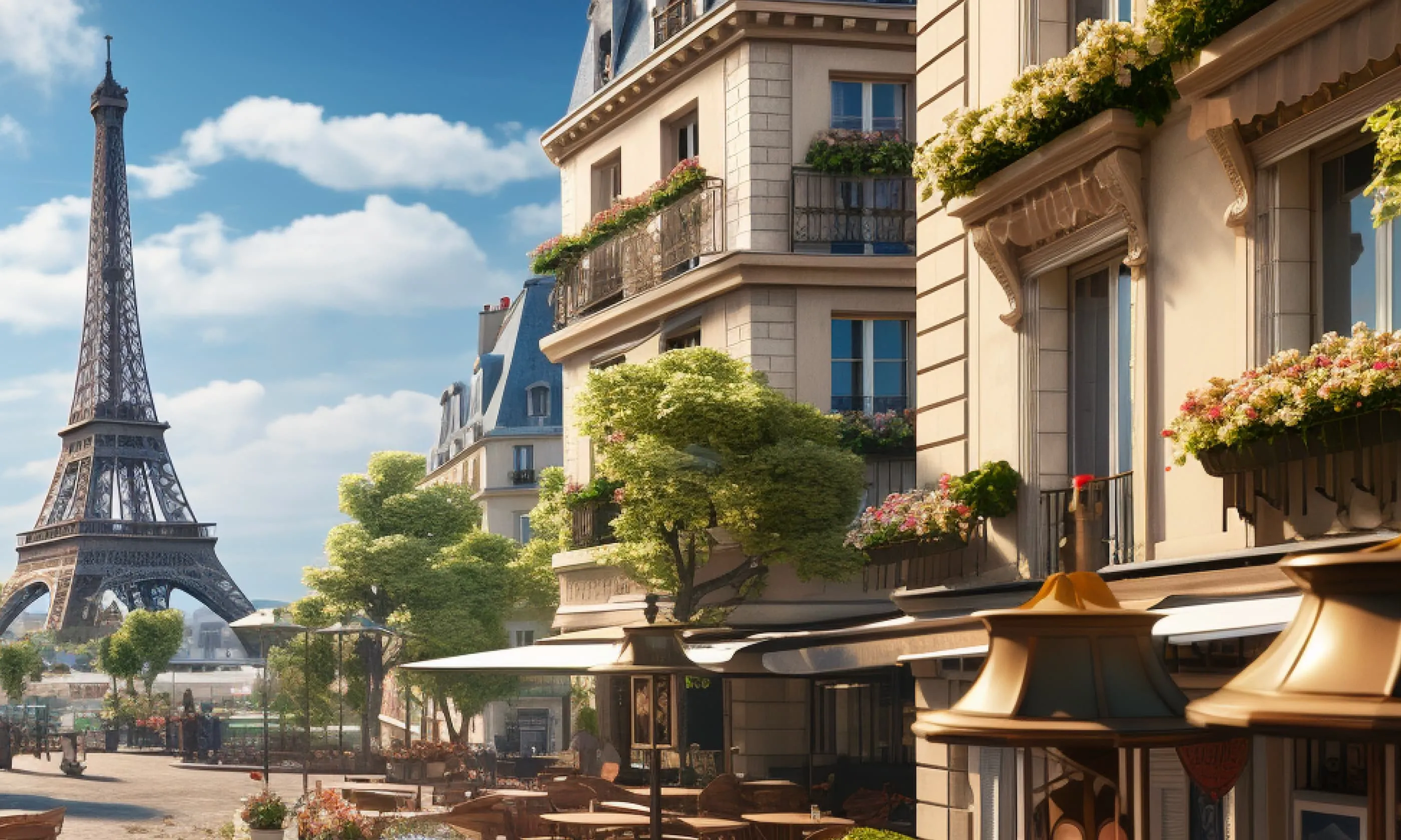Representation midjourney de Paris sous le soleil