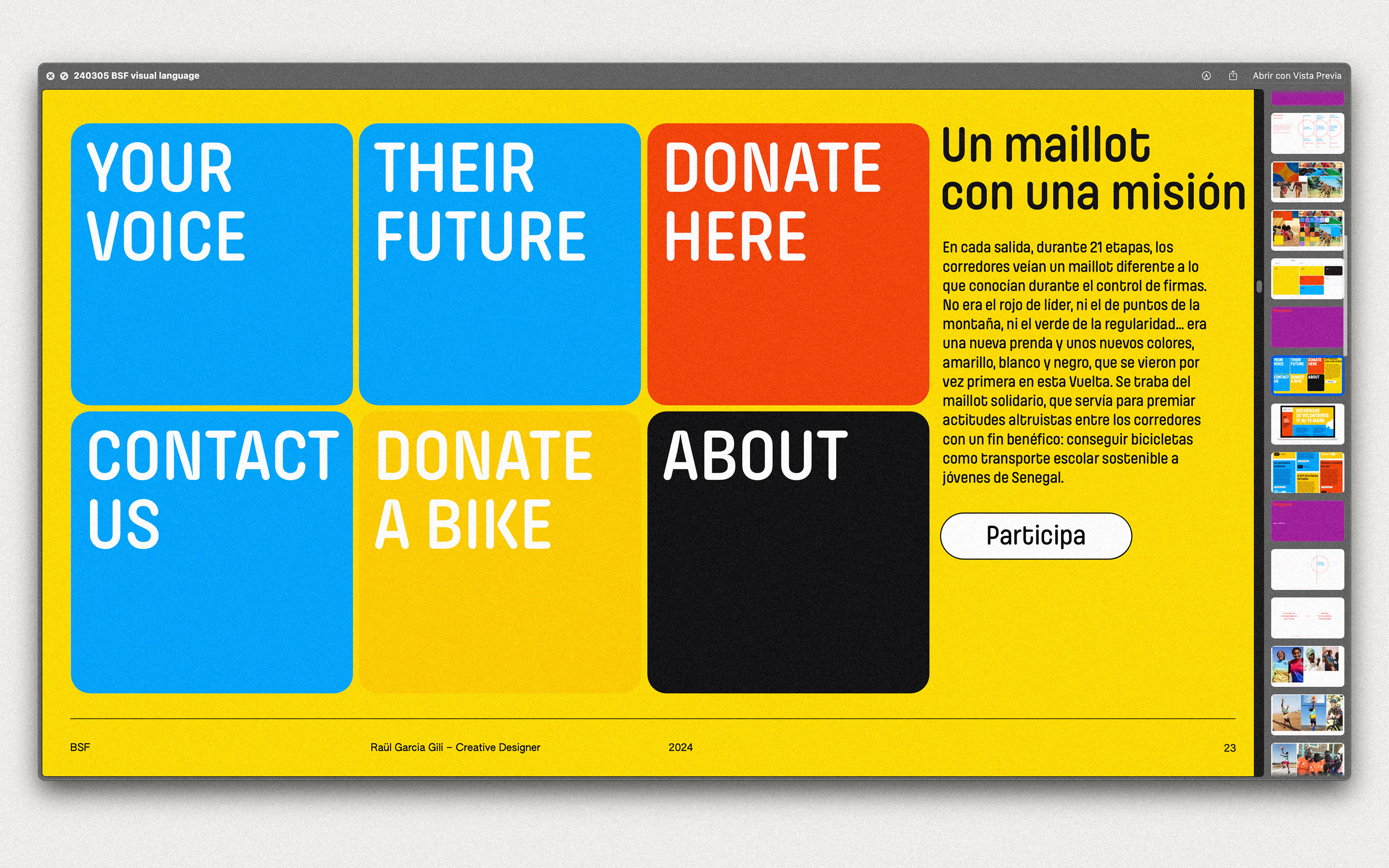 Cyclists Without Borders NGO website design promoting bicycle education programmes