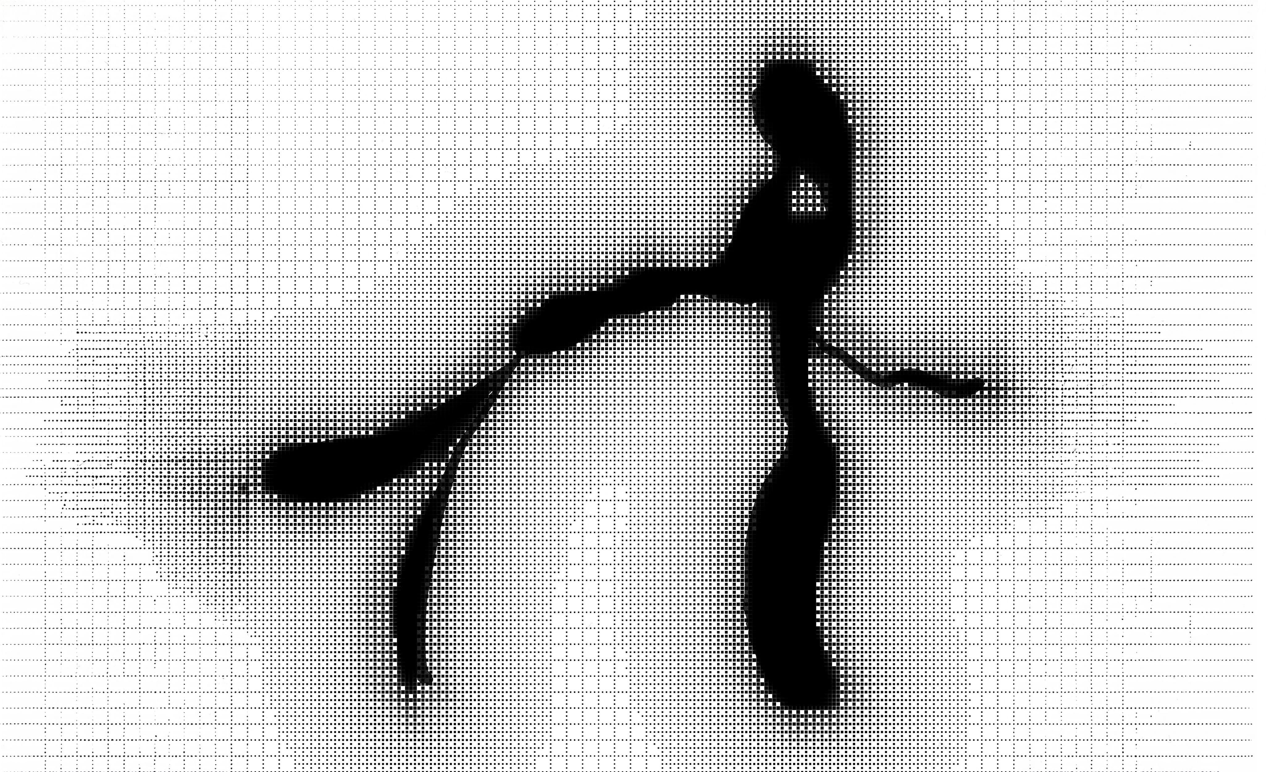 Halftone graphic developed from the shape of Girona’s four rivers