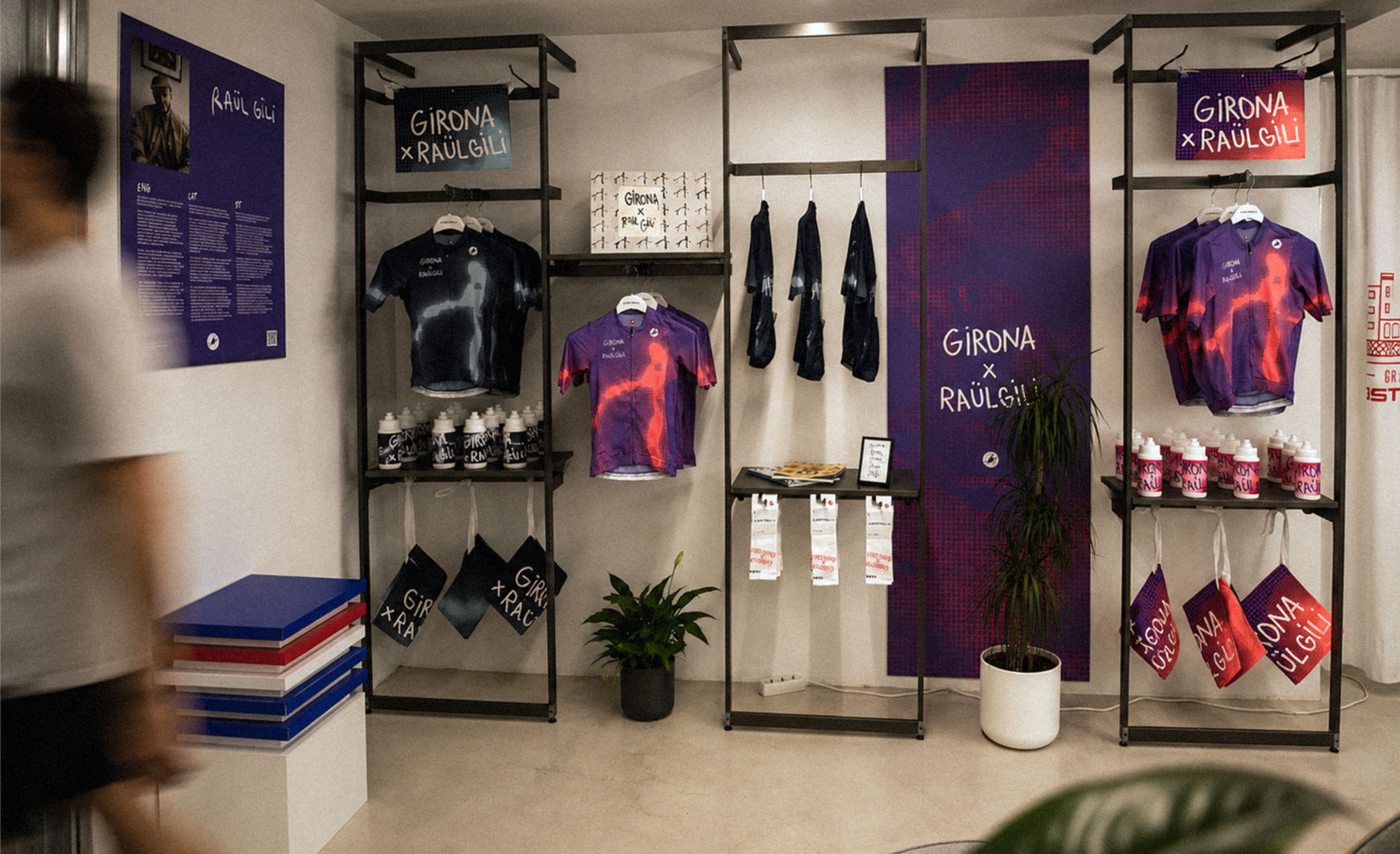 Girona x Raül Gili collection displayed inside the Castelli Girona store
