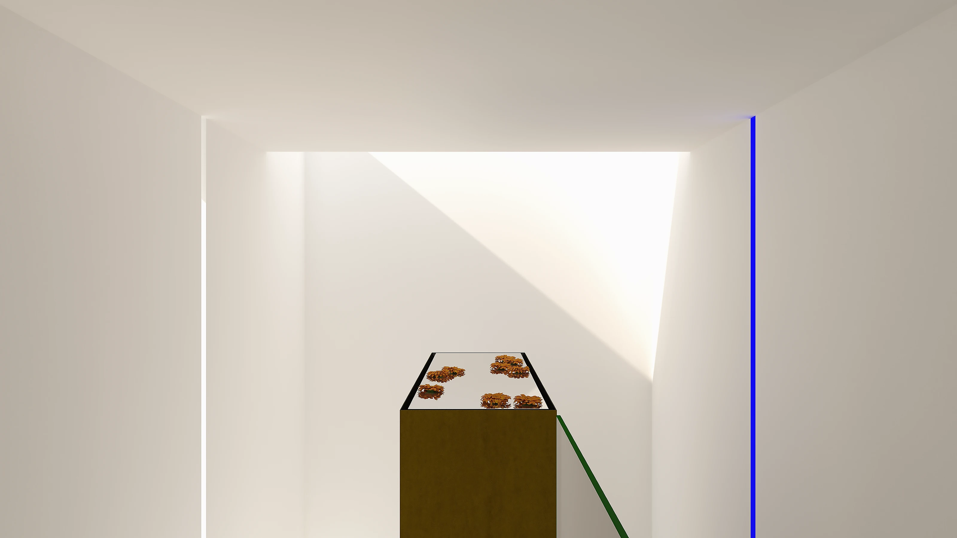 Stair core with morning sun.