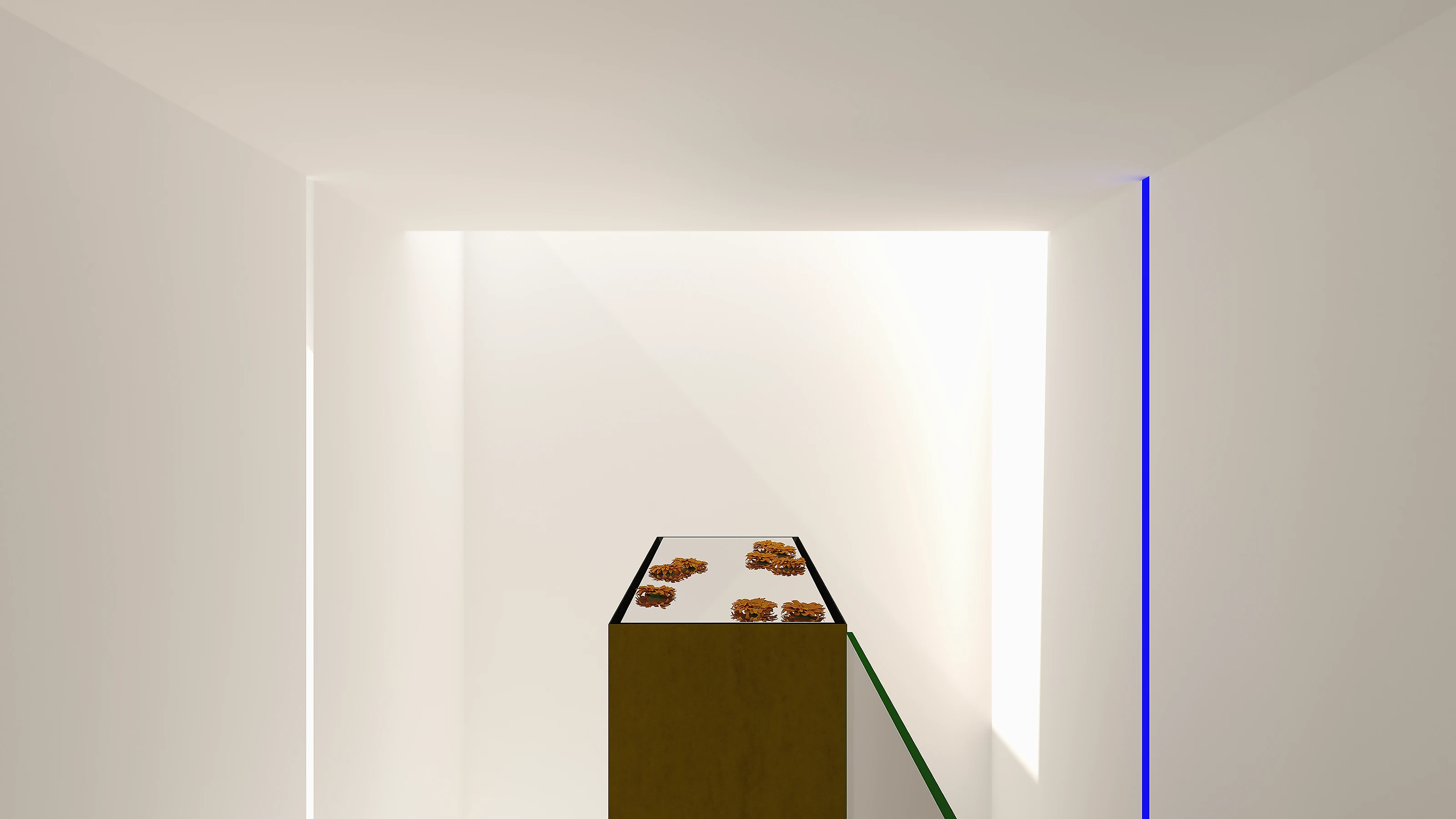 Stair core with morning sun.