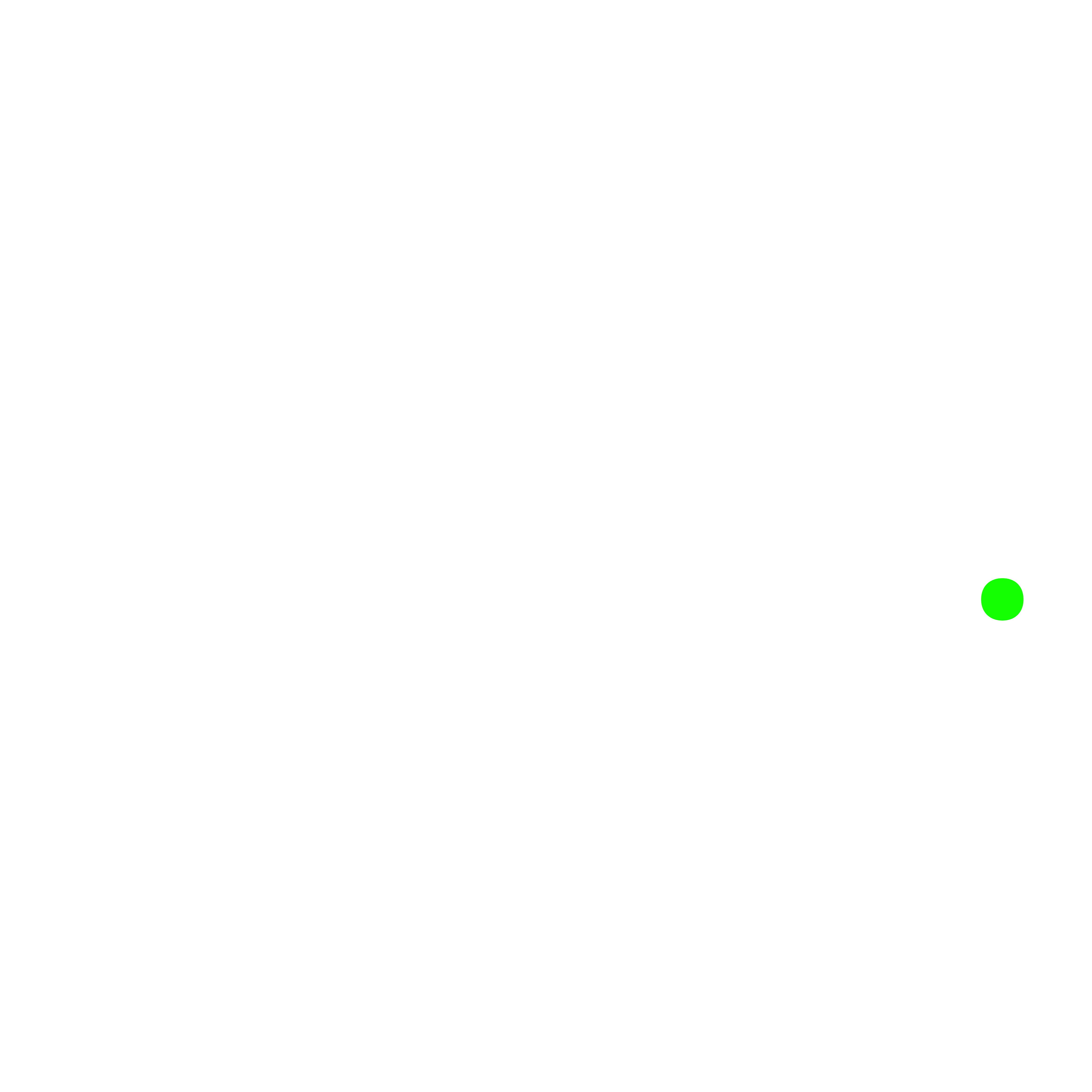 Mot « octobre » en lettres blanches avec un point vert vif à la fin sur fond noir.