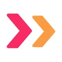 Deux flèches pointant vers la droite, une rouge foncé à gauche et une orange à droite.