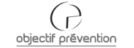 Logo with stylized lowercase 'o' and 'p' above the text 'objectif prévention'.