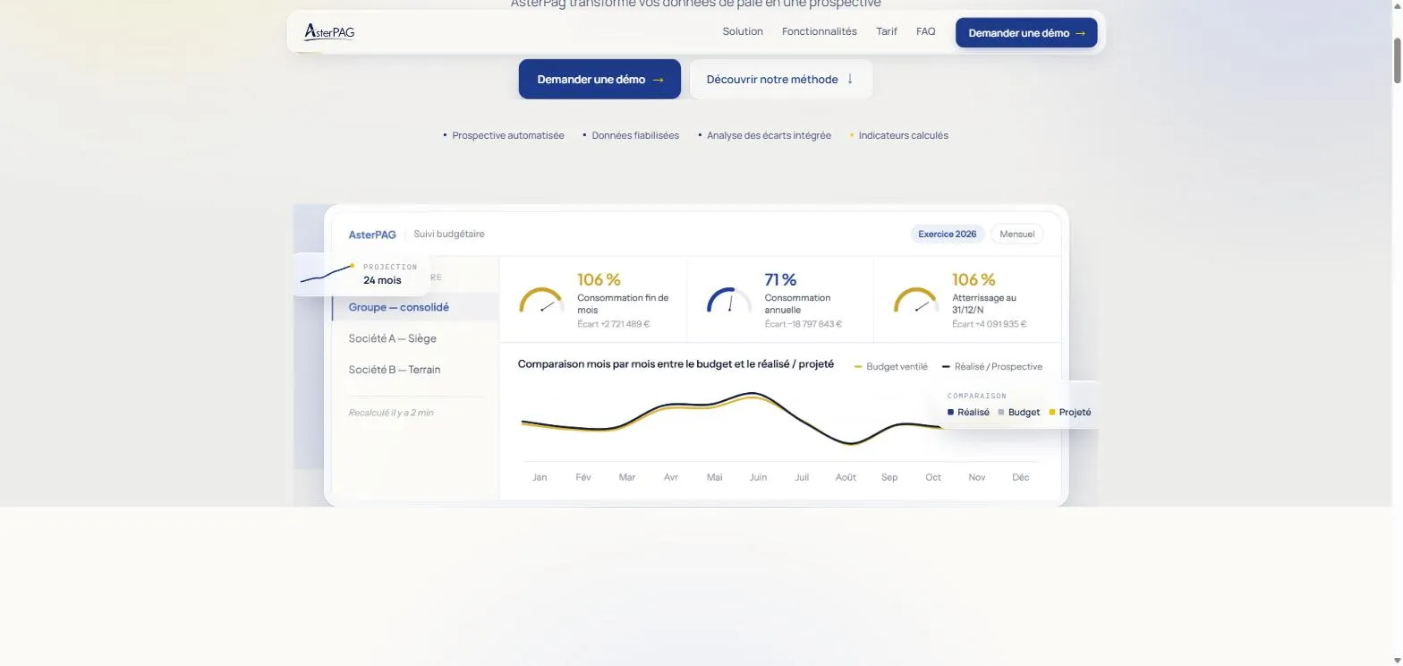 Capture d'une page intérieure du site