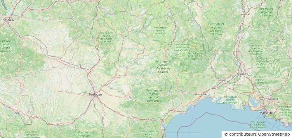 Carte de l'Occitanie, périmètre de la mission (© contributeurs OpenStreetMap)