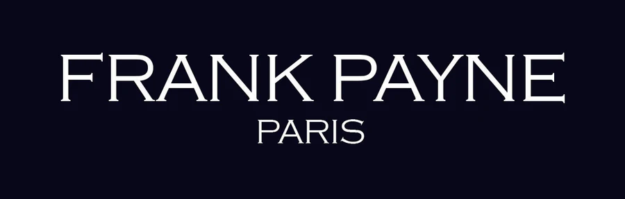 Logo text displaying 'FRANK PAYNE' with 'PARIS' below it on a dark background.
