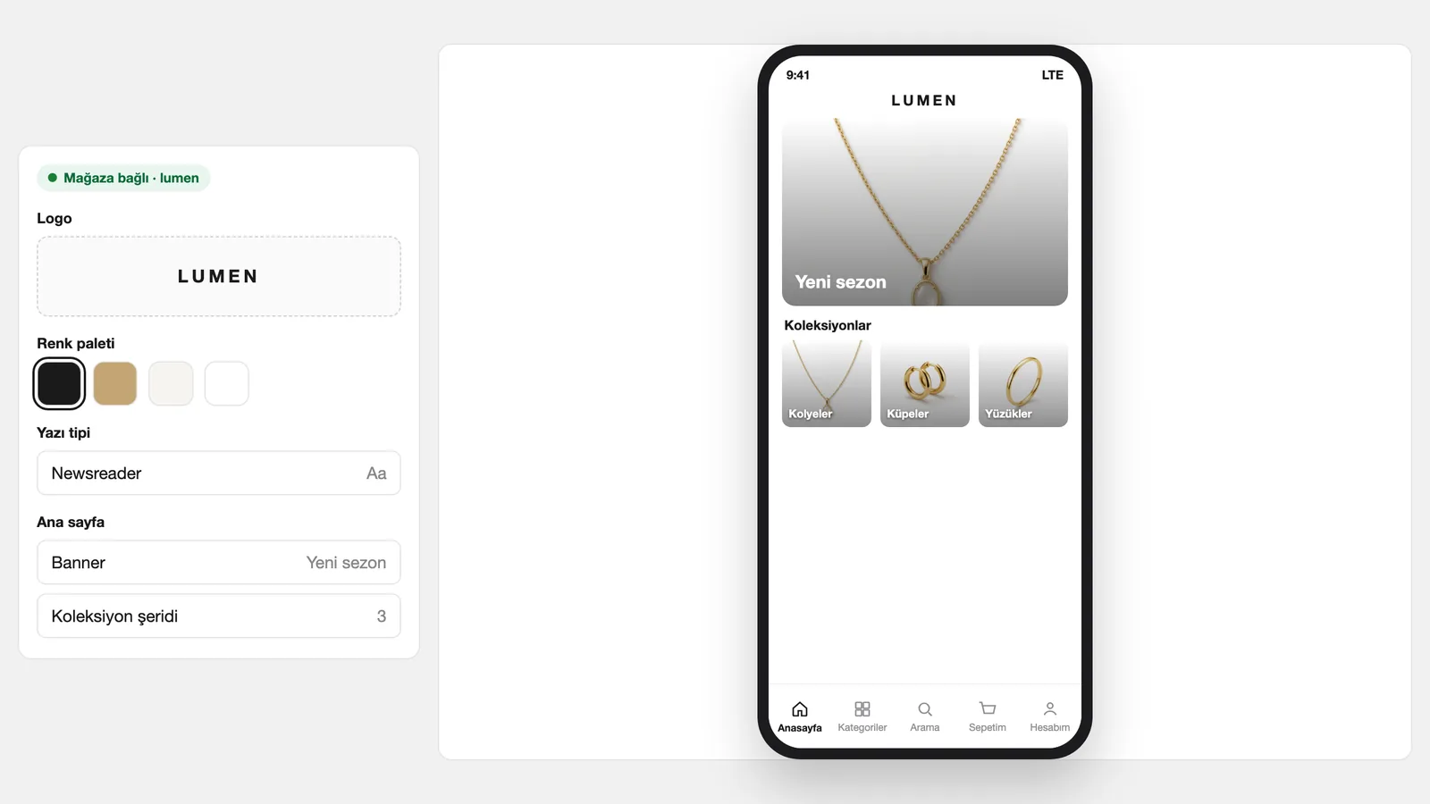 NodMob-App-Builder: Logo, Farben und Startseitenlayout mit Smartphone-Vorschau einstellen