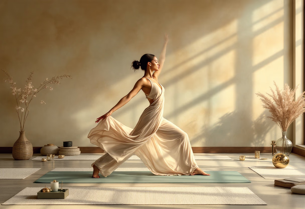yoga in motion in a gym
