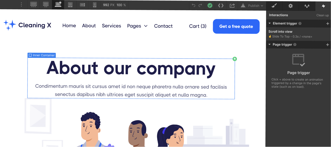 Animations - Cleaning X Webflow Template