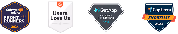 A row of positive testimonial badges from four leading review sites.