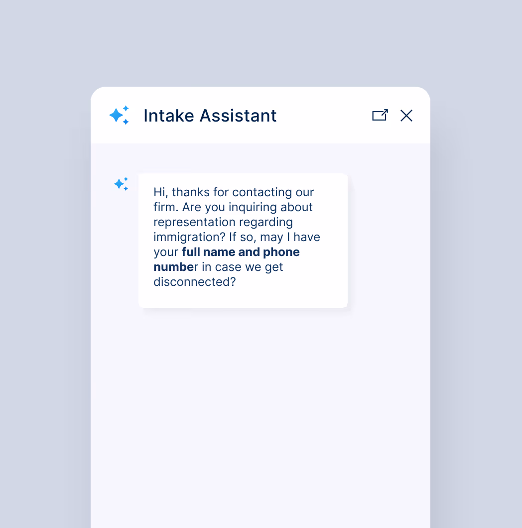 Litify AI Intake Agents Chatbox 