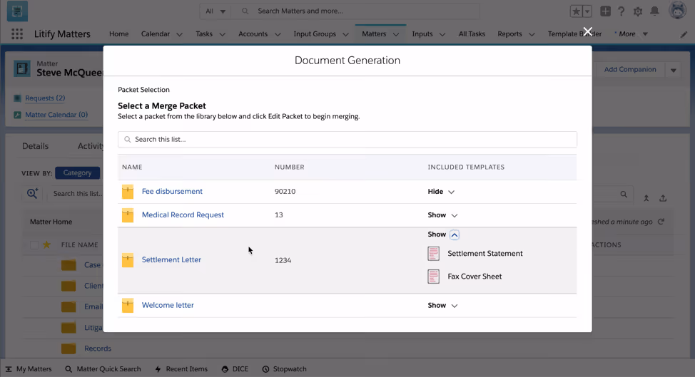 document packets