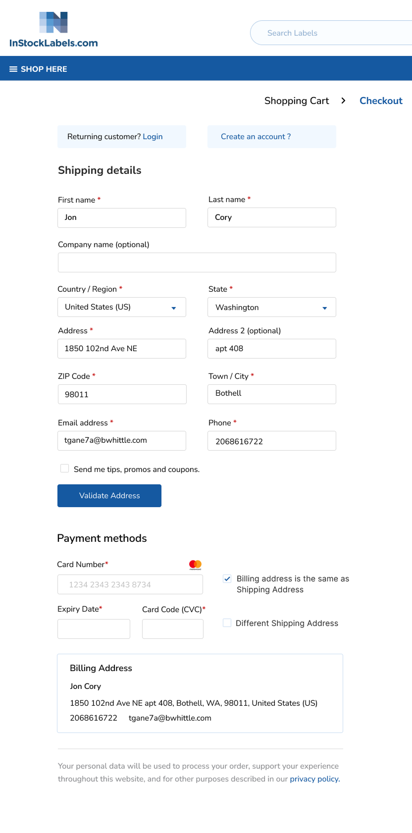 Retail Label Site, Checkout & Top Navigation Revamp