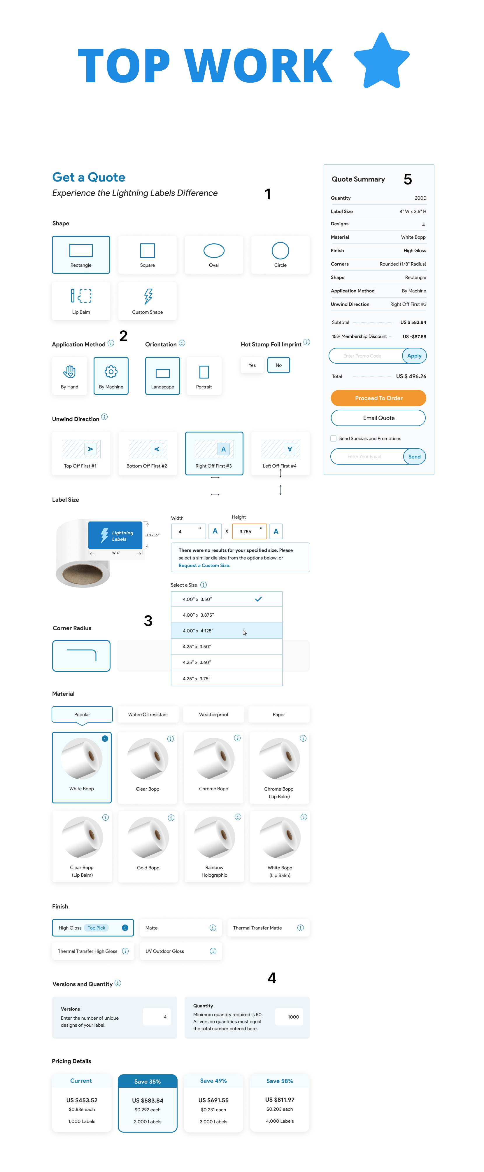 Custom Label Checkout Flow