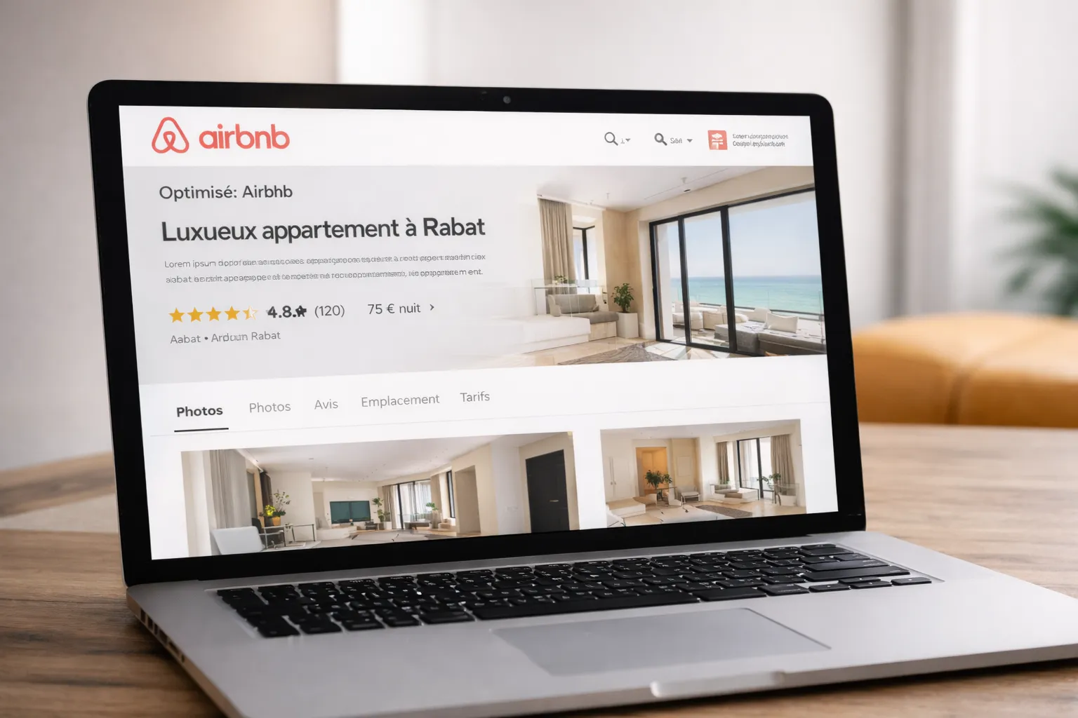 optimisation annonce airbnb rabat appartement luxe gestion location courte durée