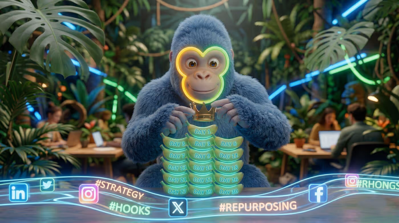 30 dagars innehåll på 10 min: Bygg din AI-maskin (2026)