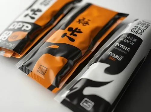 Photography service image showing three packets of coffee beans laid out side by side on a white table